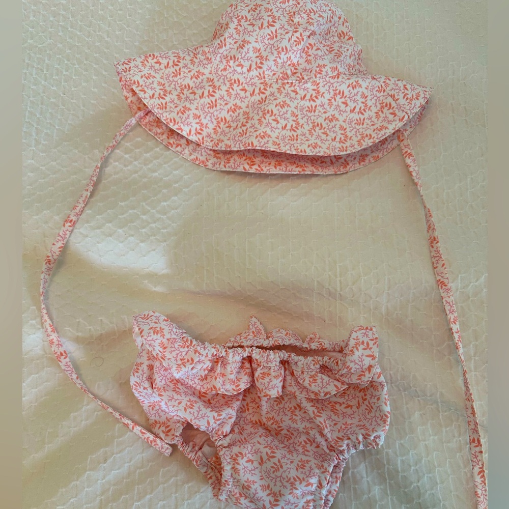 Minnow baby girls bathing suit set